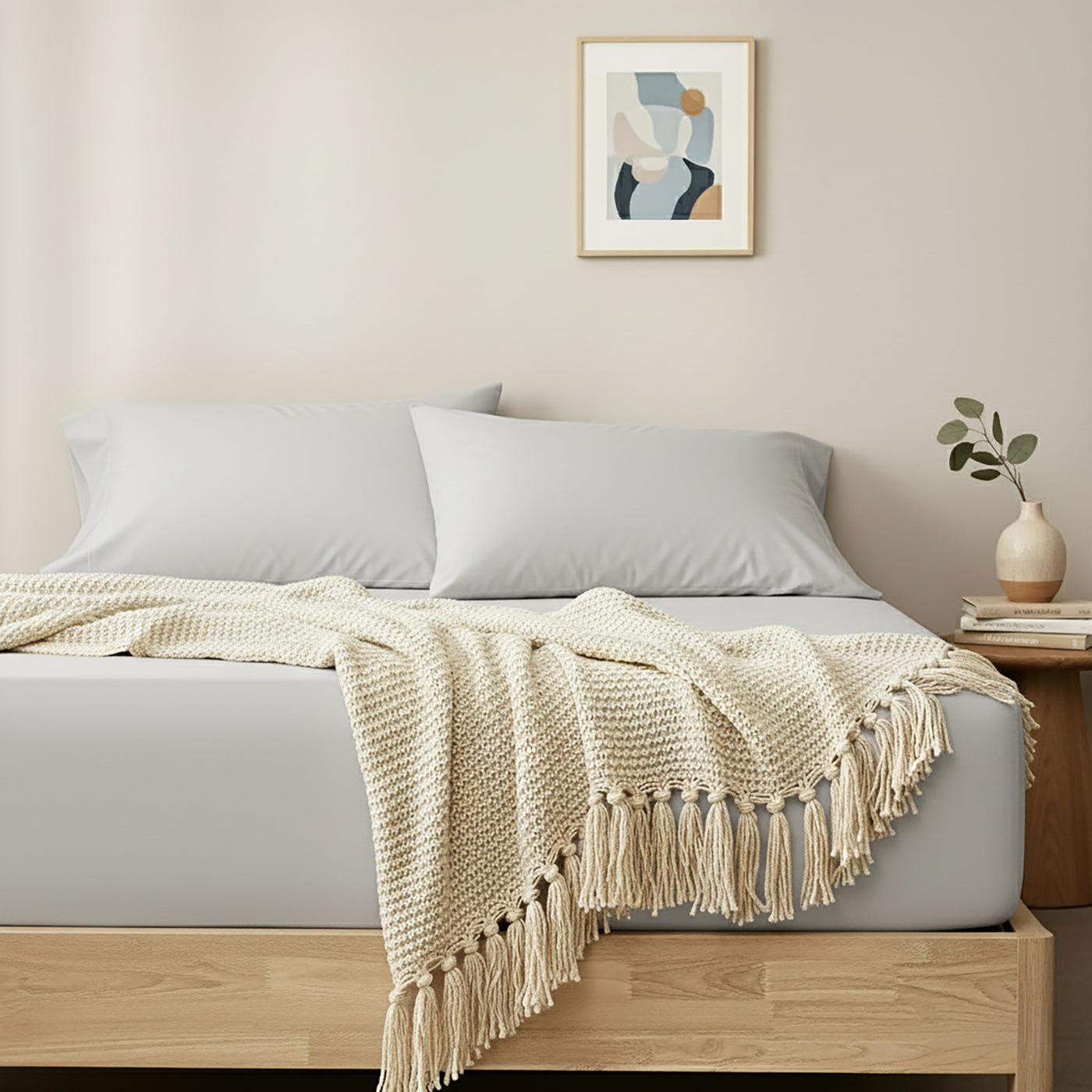 Egyptian Cotton Fitted and Pillow Case Set 400 Thread Count Antarctica