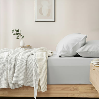 Egyptian Cotton Fitted and Pillow Case Set 400 Thread Count Antarctica