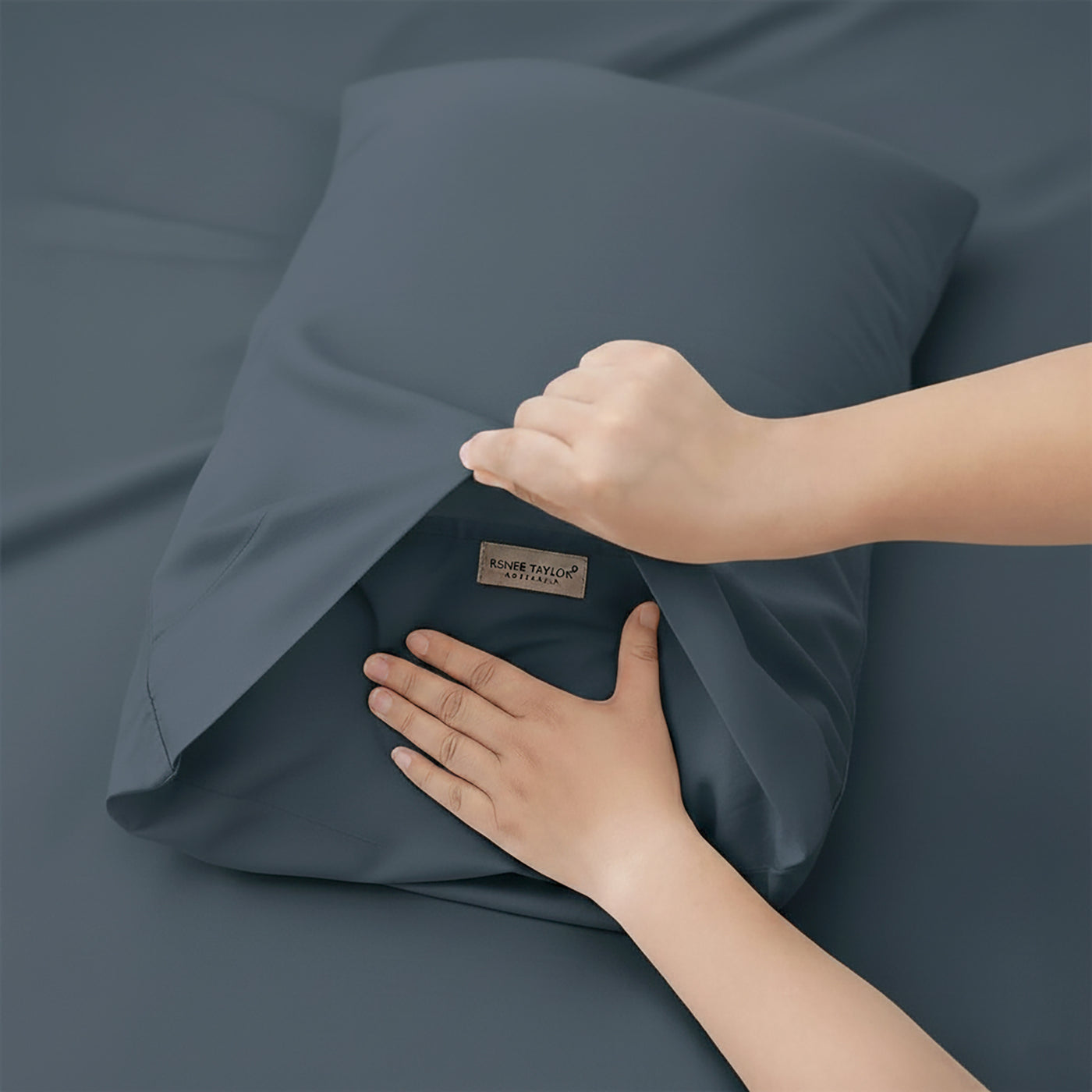 Egyptian Cotton Fitted and Pillow Case Set 400 Thread Count Steel Blue