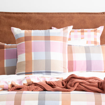 Miranda Check Textured Cotton Slub Reversible Quilt Cover Set