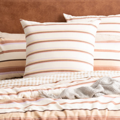 William Stripe Textured Cotton Slub Reversible Quilt Cover Set