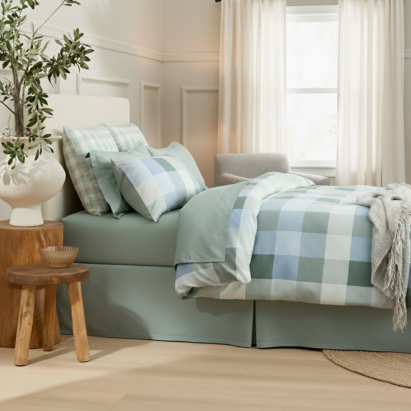 Jackson Check Textured Cotton Slub Reversible Quilt Cover Set