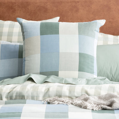 Jackson Check Textured Cotton Slub Reversible Quilt Cover Set