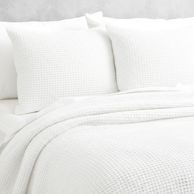 Boronia Stone Washed Cotton Waffle Comforter Set Ivory
