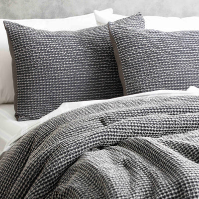 Boronia Stone Washed Cotton Waffle Comforter Set Magnet