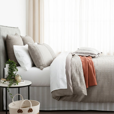 Celeste Seersucker Cotton Waffle Quilt Cover Set Charcoal