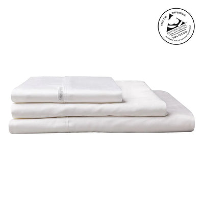 Logan and Mason Platinum 400TC Egyptian Cotton Sateen Sheet Set White