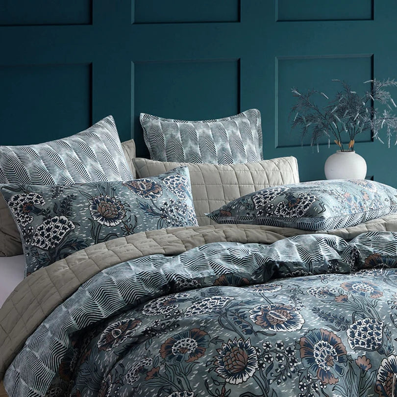 Logan and Mason Cape Conran Quilt Cover Set Range Teal