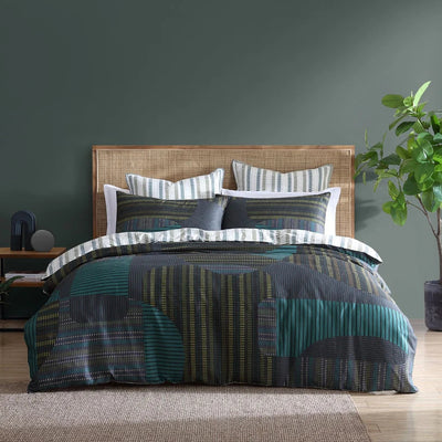 Logan and Mason Hemsworth Quilt Cover Set Charcoal