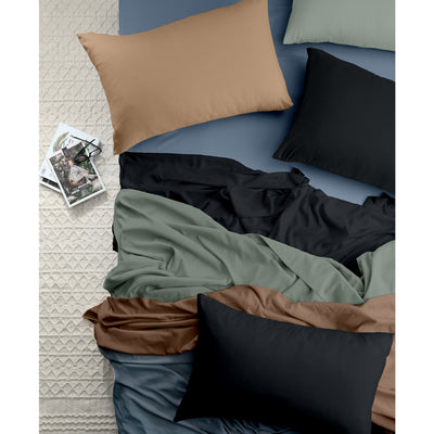 Blake and Lindsay Vintage Washed Microfibre Sheet Set Charcoal