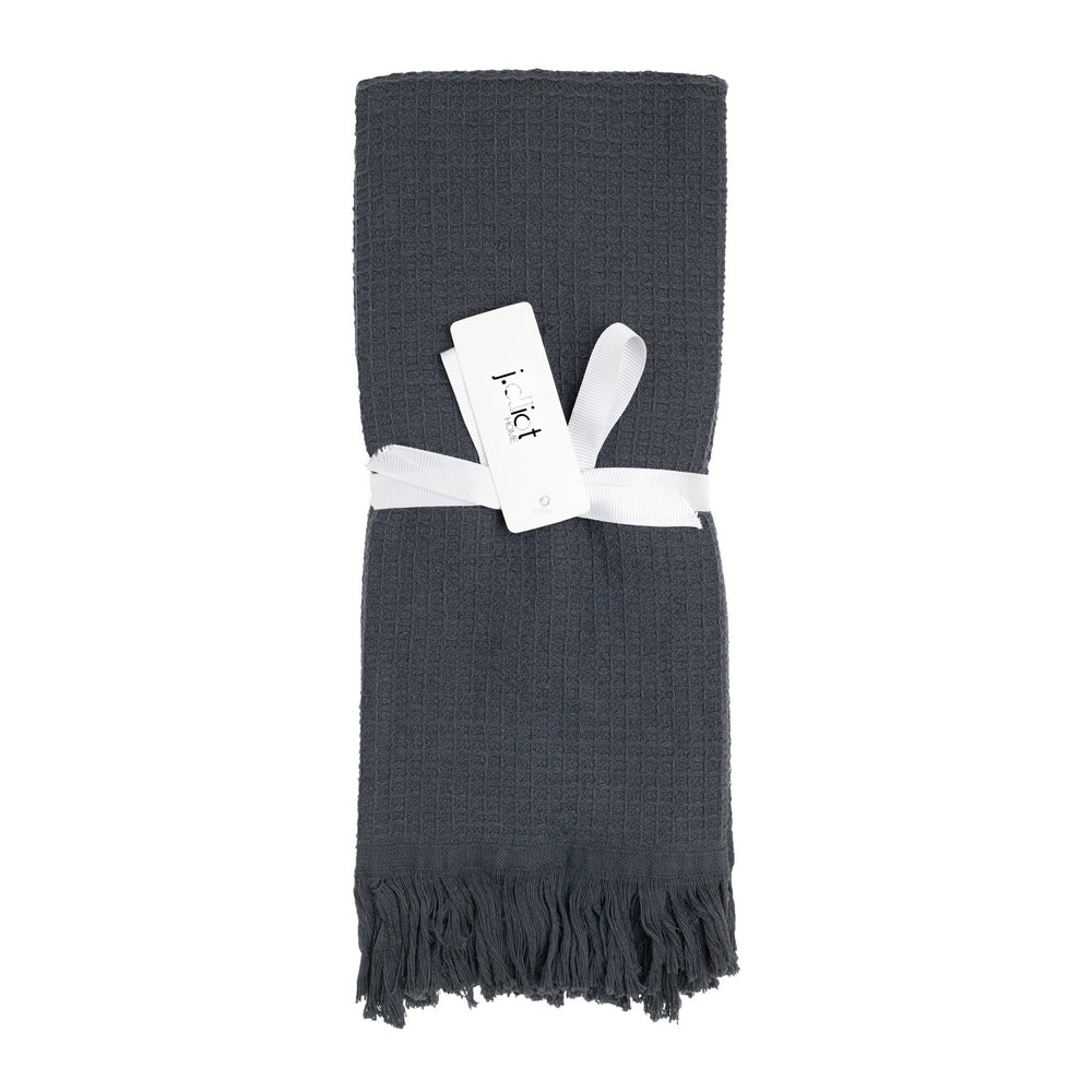 Blue colour waffle hand towel tied in a ribbon 