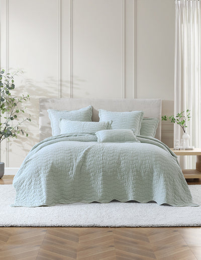 PRIVATE COLLECTION INDIANNA SAGE COVERLET SET