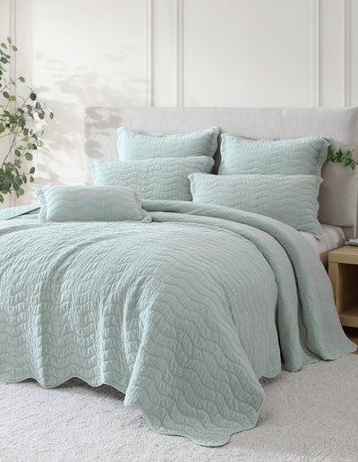 PRIVATE COLLECTION INDIANNA SAGE COVERLET SET