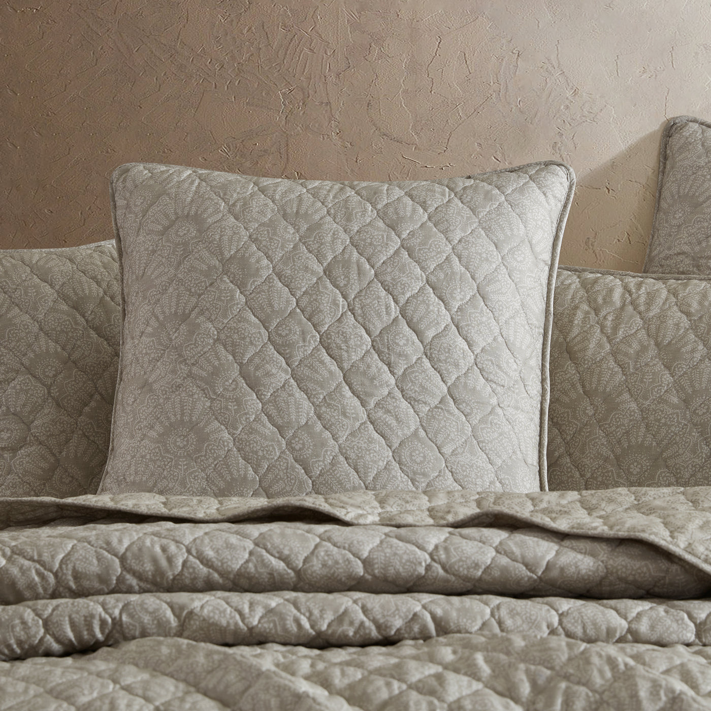 LOGAN & MASON BLAIR TAUPE COVERLET SET