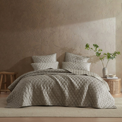 LOGAN & MASON BLAIR TAUPE COVERLET SET