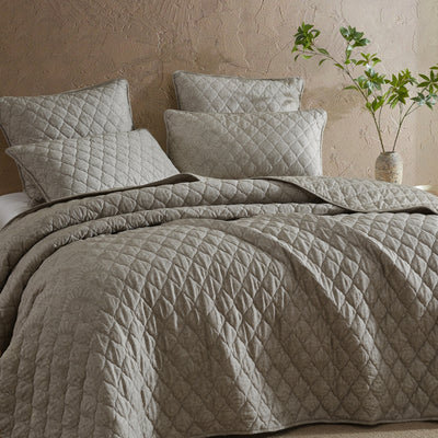 LOGAN & MASON BLAIR TAUPE COVERLET SET
