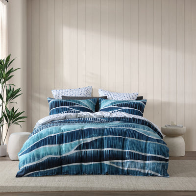 LOGAN & MASON HARBOR DENIM QUILT COVER SET
