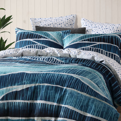 LOGAN & MASON HARBOR DENIM QUILT COVER SET