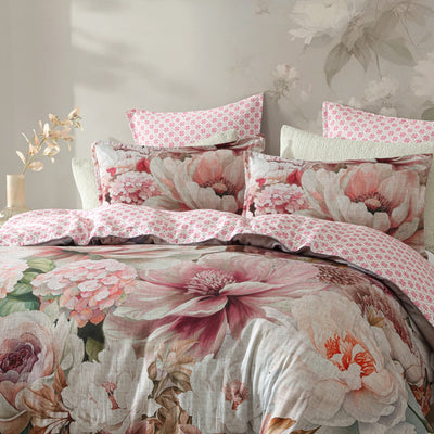 LOGAN & MASON OLEANDER PINK QUILT COVER SET