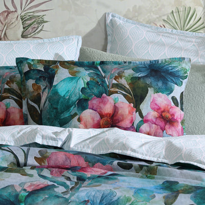 LOGAN & MASON VALENTINE TEAL QUILT COVER SET
