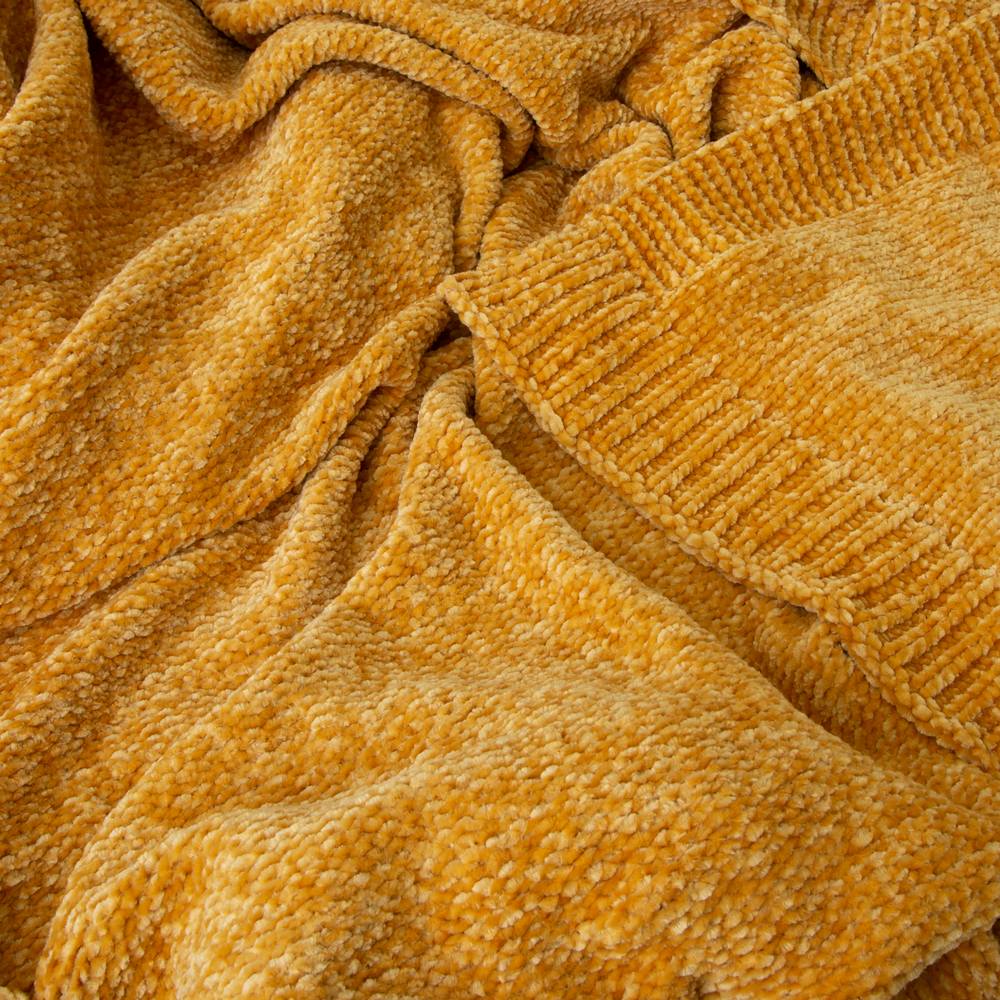 Leslie Chenille Throw 130x160cm Ochre