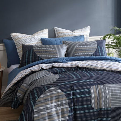 Logan and Mason Statham Quilt Cover Set Navy