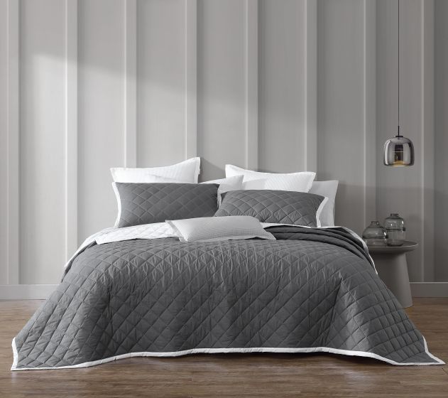 Logan and Mason Essex Bedspread Charcoal