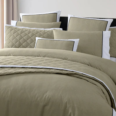 Logan and Mason Essex Quilt Cover Set Olive