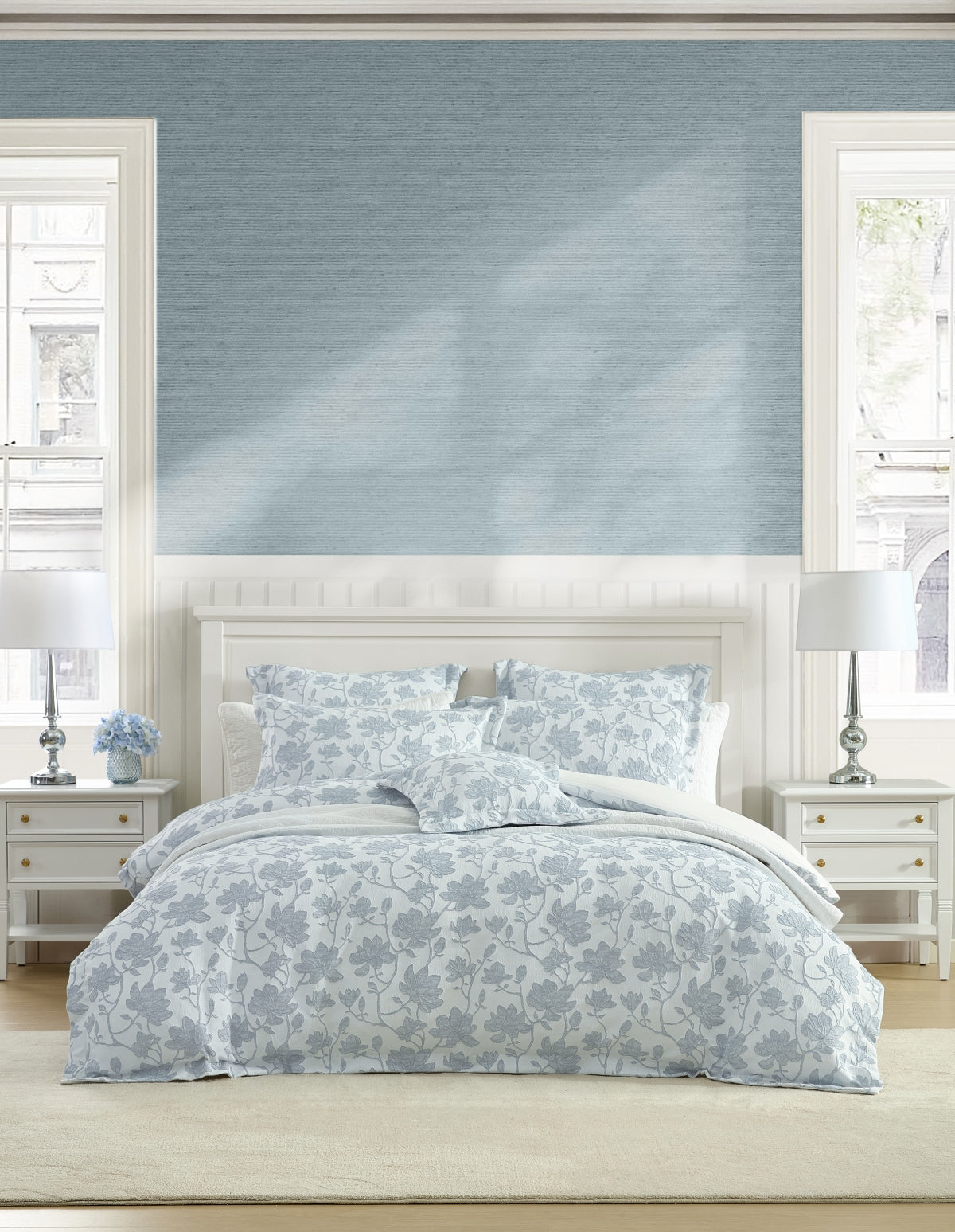 PRIVATE COLLECTION BLOOM DENIM QUILT COVER SET