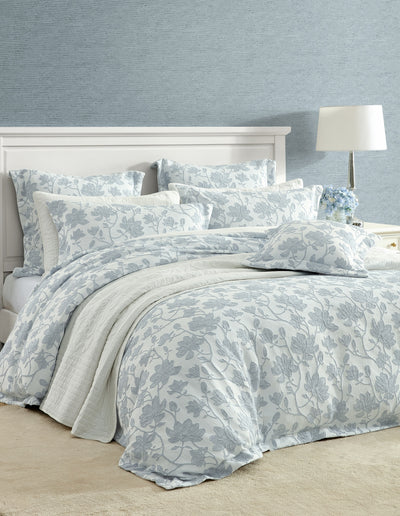 PRIVATE COLLECTION BLOOM DENIM QUILT COVER SET