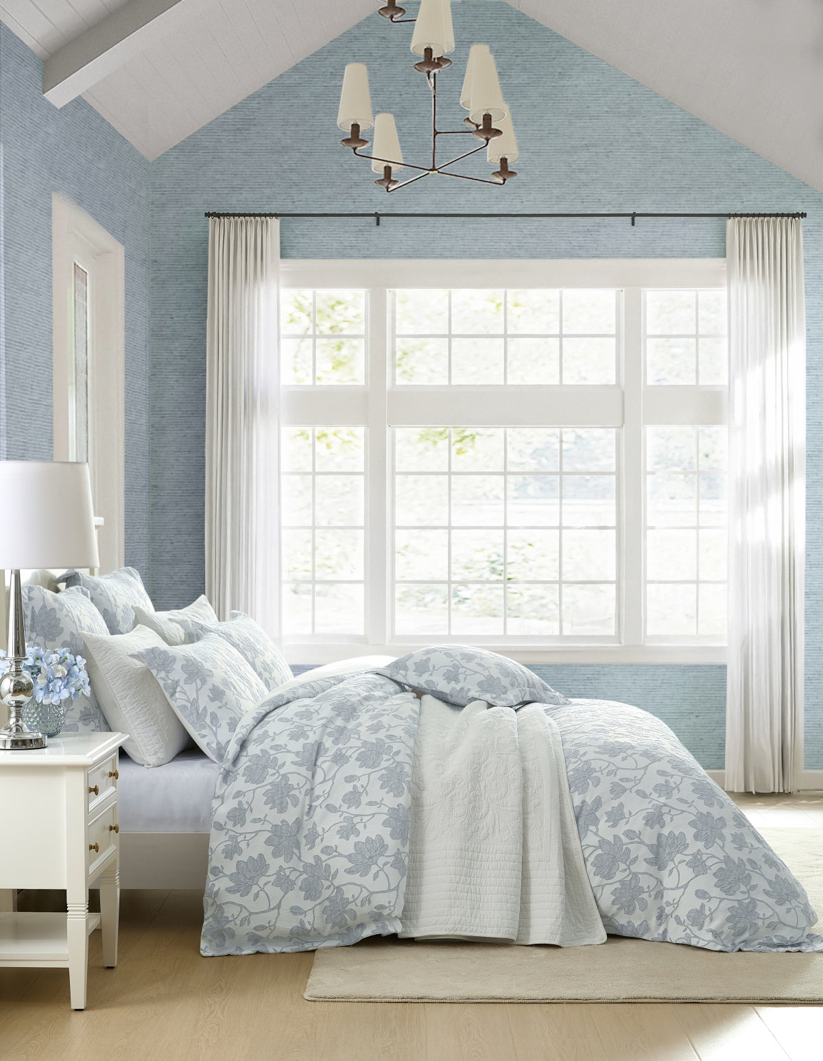 PRIVATE COLLECTION BLOOM DENIM QUILT COVER SET