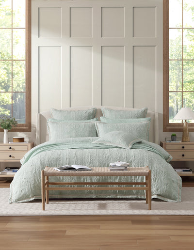 PRIVATE COLLECTION FLORENCE SAGE QUILT COVER SET