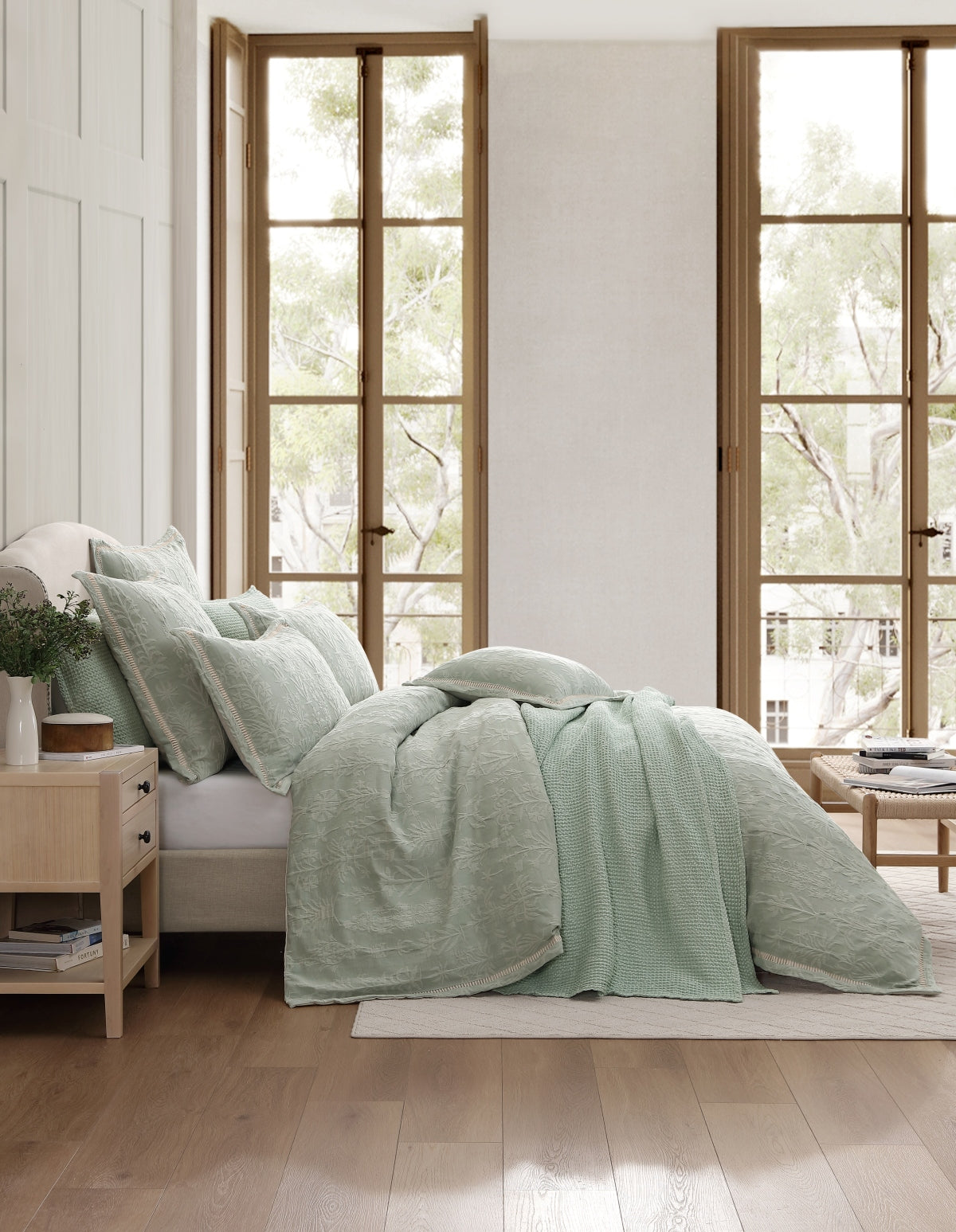 PRIVATE COLLECTION FLORENCE SAGE QUILT COVER SET