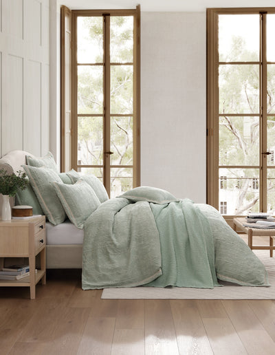 PRIVATE COLLECTION FLORENCE SAGE QUILT COVER SET