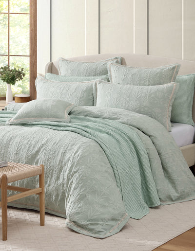 PRIVATE COLLECTION FLORENCE SAGE QUILT COVER SET