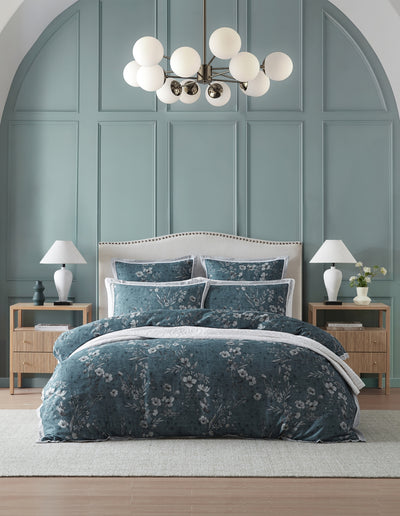PRIVATE COLLECTION SAMARIA TEAL QUILT COVER SET