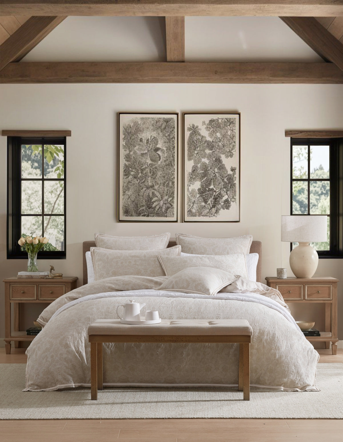 PRIVATE COLLECTION SAVANNA NATURAL QUILT COVER SET