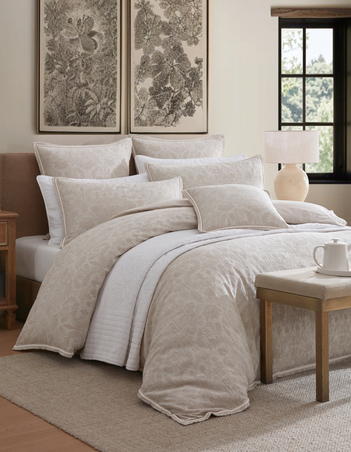 PRIVATE COLLECTION SAVANNA NATURAL QUILT COVER SET