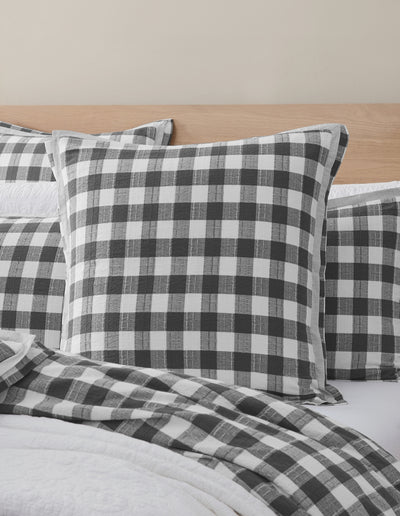 PRIVATE COLLECTION WAVERLEY CHARCOAL QUILT COVER SET