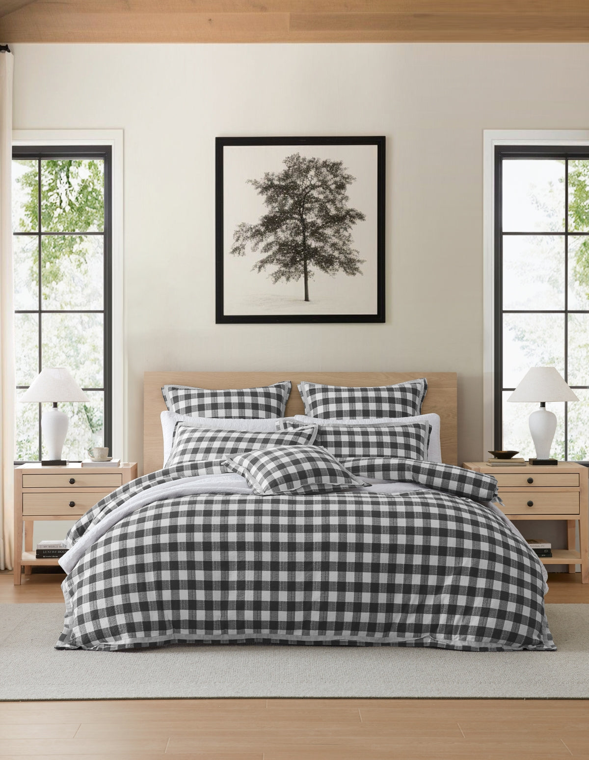 PRIVATE COLLECTION WAVERLEY CHARCOAL QUILT COVER SET