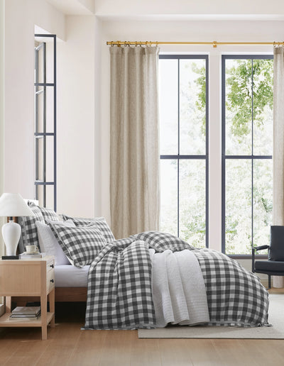 PRIVATE COLLECTION WAVERLEY CHARCOAL QUILT COVER SET