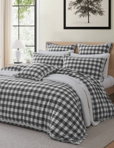 PRIVATE COLLECTION WAVERLEY CHARCOAL QUILT COVER SET