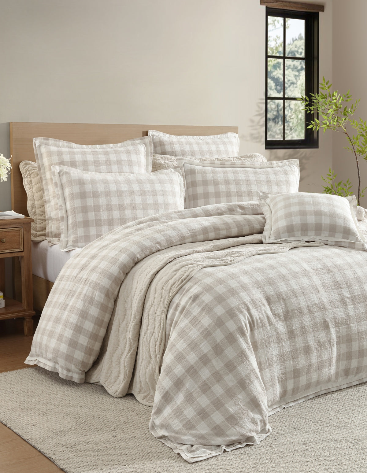 PRIVATE COLLECTION WAVERLEY STONE QUILT COVER SET