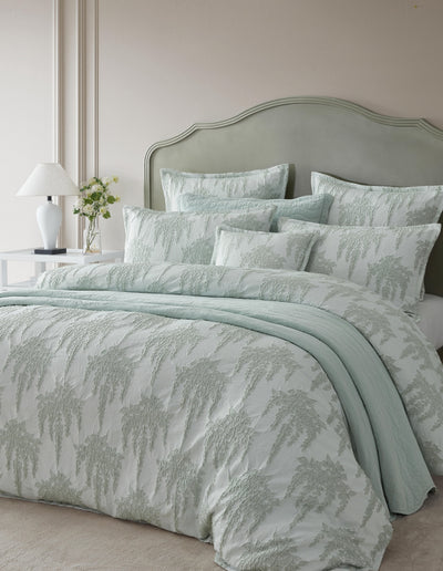 PRIVATE COLLECTION WISTERIA SAGE QUILT COVER SET