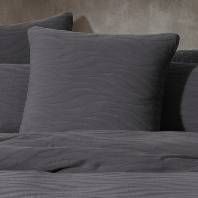 PLATINUM ARIEL CHARCOAL QUILT COVER SET