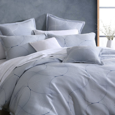 PLATINUM ARLO SLATE QUILT COVER SET