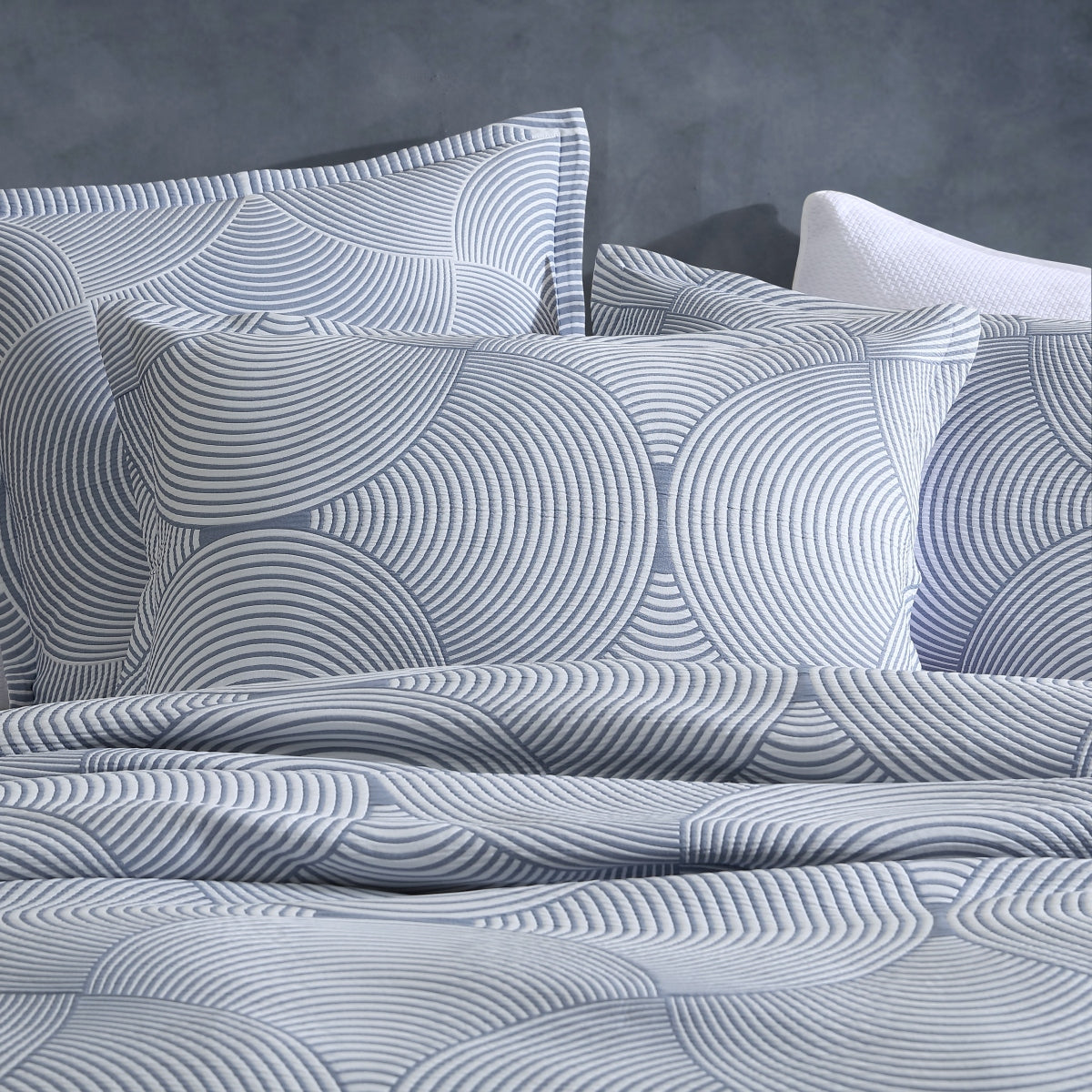 PLATINUM ARLO SLATE QUILT COVER SET