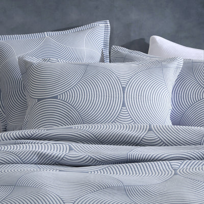 PLATINUM ARLO SLATE QUILT COVER SET