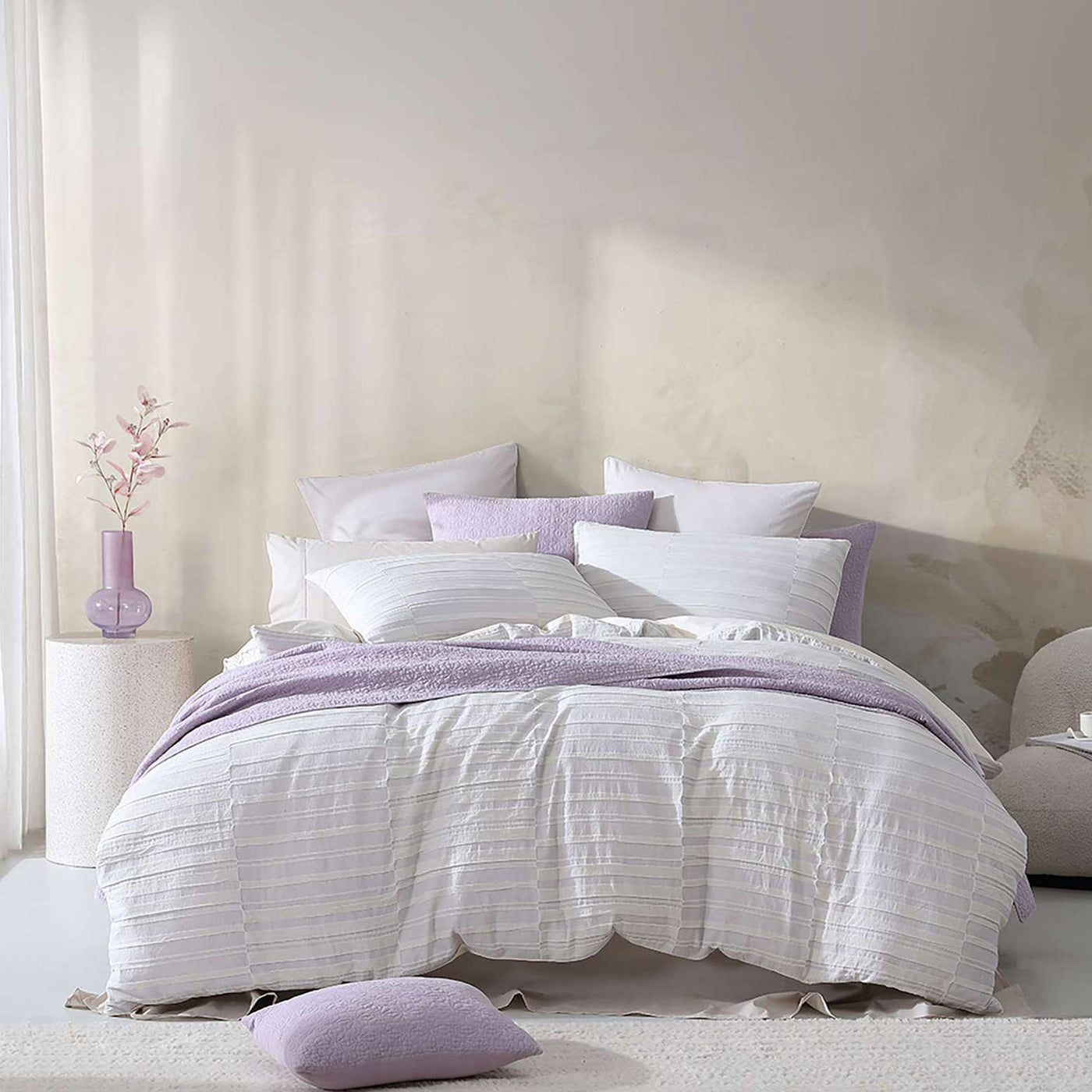 Logan and Mason Platinum Balmoral Quilt Cover Set Lilac