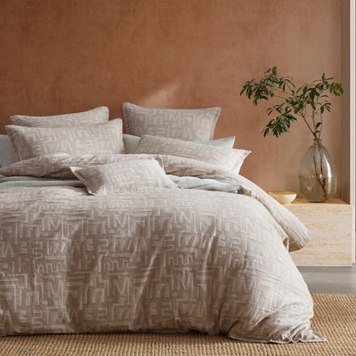 PLATINUM CYPRUS COFFEE  QUILT COVER SET